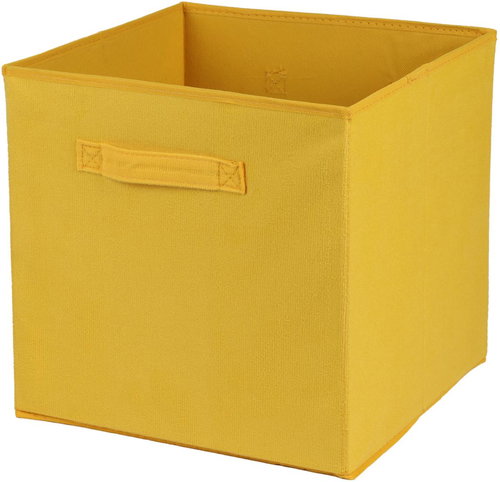 DOCHTMANN Callax box, storage box corduroy, yellow 31 × 31 × 31 cm - Storage Box - Main image