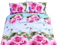 Excellent 3-piece bedding set 135 × 200 cm Roses and butterflies - Bed Linen