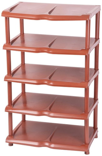 Strend Pro Regal, shoe rack, 5 compartments, brown, 48 × 30.5 × 86 cm - Shoe Rack - Main image