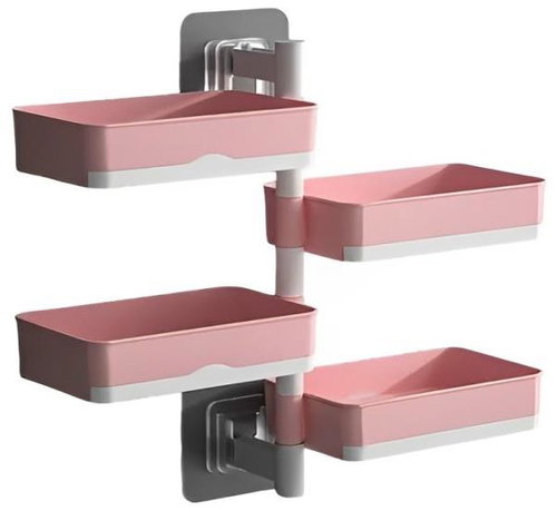 Alum Triorack Wall mounted rotating four tier bathroom organizer pink - Bathroom Shelf - Main image