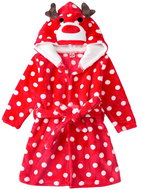 Excellent Children's Christmas dressing gown with polka dots size 116 - Reindeer - Bathrobe