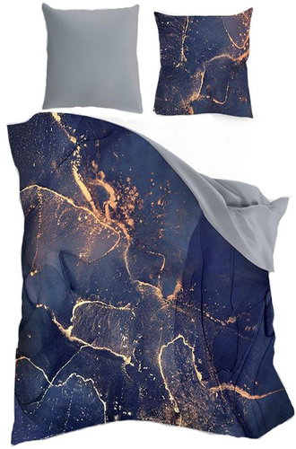 Faro Linen satin 140 × 200 + 70 × 90 Minerals blue - Bed Linen - Main image