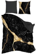 Faro Linen satin 140 × 200 + 70 × 90 Minerals black - Bed Linen