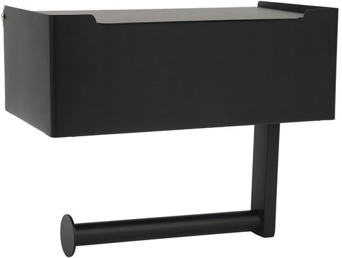 Verk 27242 Toilet paper holder with shelf, black - Toilet Paper Holder - Main image