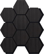 ALFIstyle Acoustic panel with wood veneer - Hexagon - decor oak black 79,8 × 66 cm - Acoustic Panel