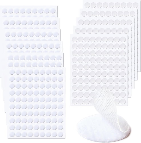 Ruhhy 25884 Self-adhesive Velcro - white wheels 18 mm, 250 pcs - Velcro Fastener - Main image