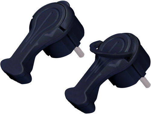 Solight Angled plug, low profile from wall, IP20, black - Plug - Main image