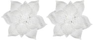 LAALU Flower with clip 21 cm white, with balls, 2 pcs - Christmas Ornaments