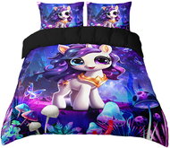 Excellent 3-piece bedding set 135 × 200 cm - Unicorn and butterflies - Bed Linen