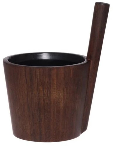 RENTO Sauna bucket duo - dark bamboo with black plastic insert 5 l - Sauna Bucket - Main image