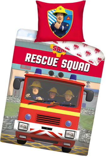 JAVOLI Reversible bed linen 140 × 200 cm - Fireman Sam/Rescue Squad - Bed Linen - Main image
