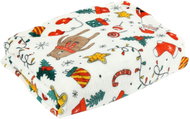 Ruhhy 26608 Blanket with Christmas motif 150 × 200 cm, white - Blanket