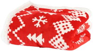 Ruhhy 26610 Blanket with Christmas motif 130 × 170 cm, red - Blanket