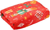 Ruhhy 26607 Blanket with Christmas motif 150 × 200 cm, red - Blanket