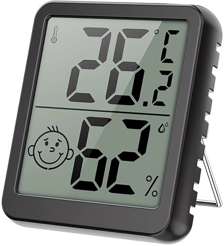 Verk 27439 Digital thermometer with hygrometer 4,5 × 5 cm, black - Digital Thermometer - Main image