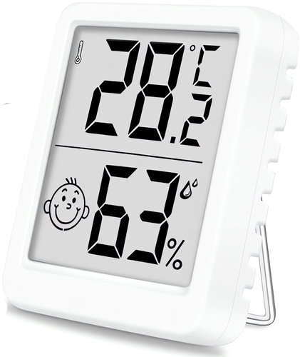 Verk 27439 Digital thermometer with hygrometer 4,5 × 5 cm, white - Weather Station - Main image