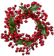 DOMMIO Wicker wreath with red berries, diameter 30 cm - Christmas Decoration