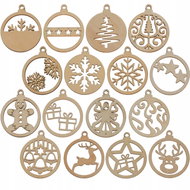 Ruhhy 19913 Wooden Christmas tree ornaments, 16 pcs - Christmas Ornaments