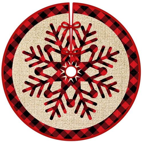 Verk 26188 Christmas tree blanket 120 cm, red, checked - Christmas Tree Mat - Main image