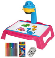 KIK KX2933 Children's projector - drawing table with stencils and markers, pink - Art Projector