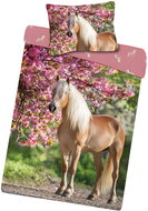 CARBOTEX Double-sided bed linen 140 × 200 cm - Horse and apple blossom - Bed Linen