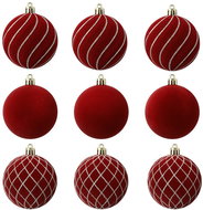 eCa BSN67 Set of Christmas banners 9 pcs, diameter 8 cm, burgundy - Christmas Ornaments