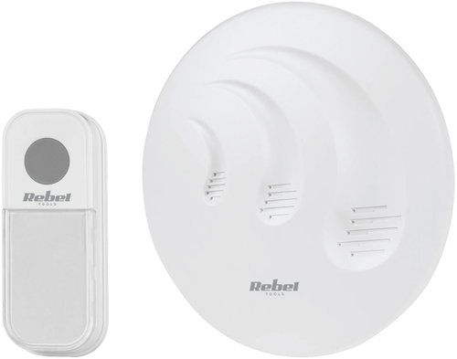 REBEL Wireless battery operated doorbell URZ2005-2, white - Doorbell - Main image