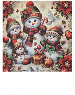 4sleep Christmas pillowcase 45 × 45 cm with zipper - Family of snowmen - Pillowcase