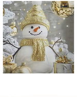 4sleep Christmas pillowcase 45 × 45 cm with zipper - Snowman with golden hat - Pillowcase