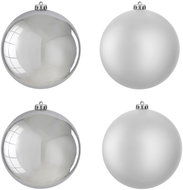 Laalu Ozdoby kulaté stříbrné 10 cm 4 ks - Vánoční ozdoby