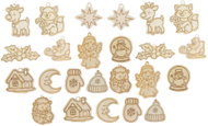 Ruhhy 26471 Set of wooden Christmas decorations for colouring, 24 pcs - Christmas Ornaments