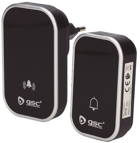 Garsaco Plumtre wireless doorbell 1 battery-free button and 1 receiver, black - Doorbell - Main image