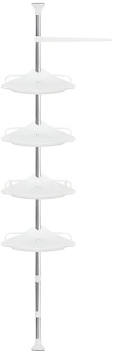 Ruhhy 26639 Telescopic corner shelf, white - Bathroom Shelf - Main image