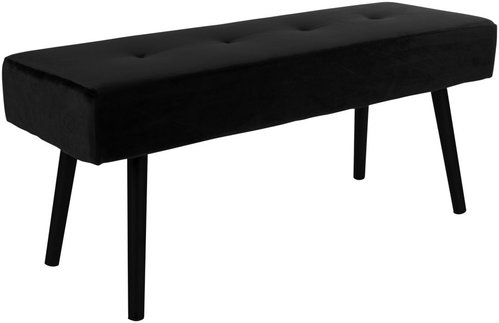 House Nordic Velvet bench Skiby, 100 × 35 × 44 cm, black - Bench - Main image