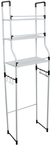 Verk 27358 Storage rack with 3 shelves above washing machine 157 × 46 × 17 cm, white - Shelving Unit - Main image