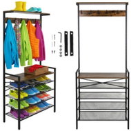 Ruhhy 27035 Clothes rack with hooks and shelves 183,5 × 31,5 × 68 cm - Coat Hanger