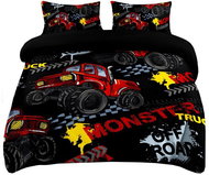 CARBOTEX 3-piece bedding set 140 × 200 cm - Red Monster Truck - Bed Linen