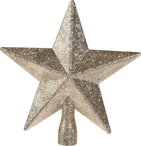 H&L Christmas tree topper, star, 20 cm, gold with glitter - Christmas Ornaments - Main image