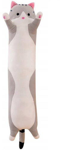 TopKing Plush pillow long cat 50 cm XL, grey - Soft Toy - Main image
