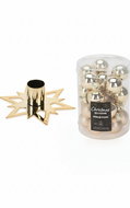 H&L Set of Christmas decorations 24 pcs, diameter 2,5 cm + candle holder Star, gold - Christmas Ornaments