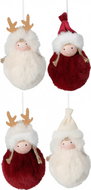 H&L Hanging decoration Girl, 13 cm, 4 pcs, burgundy/cream - Christmas Ornaments