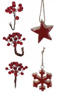 H&L Red rowan plug + wooden Christmas ornaments, 5 pcs - Christmas Ornaments