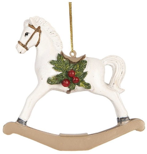 Clayre & Eef Hanging decoration Rocking horse, 12 × 4 × 11 cm - Christmas Decoration - Main image