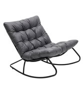 Gordon G1147 Rocking chair with soft cushion, black-grey - Rocking Chair