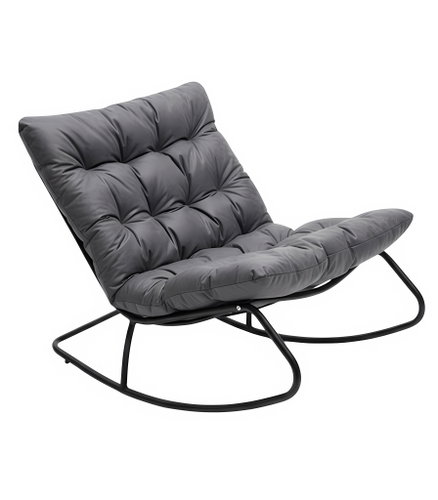 Gordon G1147 Rocking chair with soft cushion, black-grey - Rocking Chair - Main image