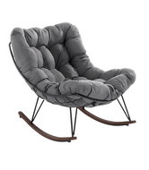 Gordon G1146 Rocking chair with soft cushion, black-grey - Rocking Chair