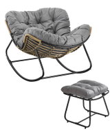 Gordon G505 Rocking chair with footrest, black-grey - Rocking Chair