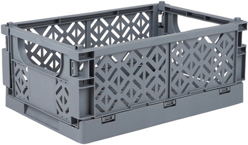 DOCHTMANN Folding crate grey 23,5 × 35 × 14 cm - Storage Box - Main image