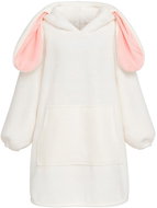 Gordon TV hoodie, rabbit, white - Wearable Blanket