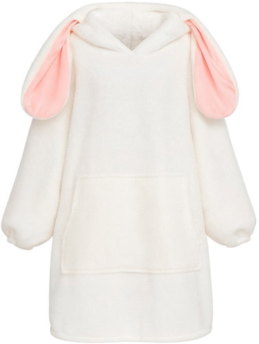 Gordon TV hoodie, rabbit, white - Wearable Blanket - Main image